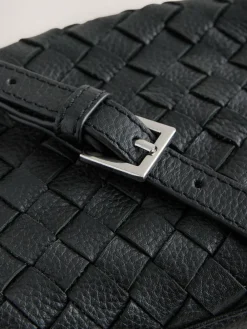 Outlet Next Black Leather Weave Camera Bag