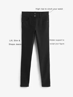 Online Next Lift Slim And Shape Skinny Jeans Black