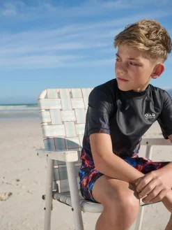 Next Black Lightening Bolt Short Sleeve Rash Vest (1.5-16yrs)^BOY Swimwear