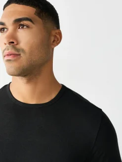 Next Black Lightweight Thermogen Long Sleeve T-Shirts 2 Pack^ Thermals|Underwear