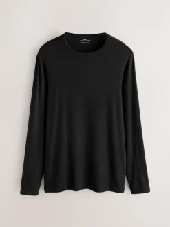 Next Black Lightweight Thermogen Long Sleeve T-Shirts 2 Pack^ Thermals|Underwear