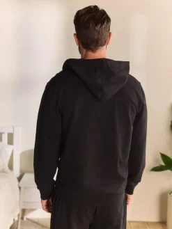 Clearance Next Black Lightweight Zip Up Hoodie