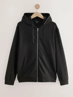 Clearance Next Black Lightweight Zip Up Hoodie