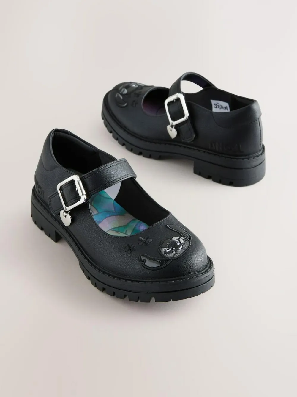 Next Black Lilo & Stitch Mary Jane School Shoes^ Shoes