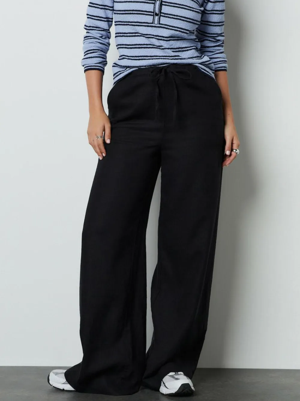 Next Linen Blend Wide Leg Trousers^Women Pants