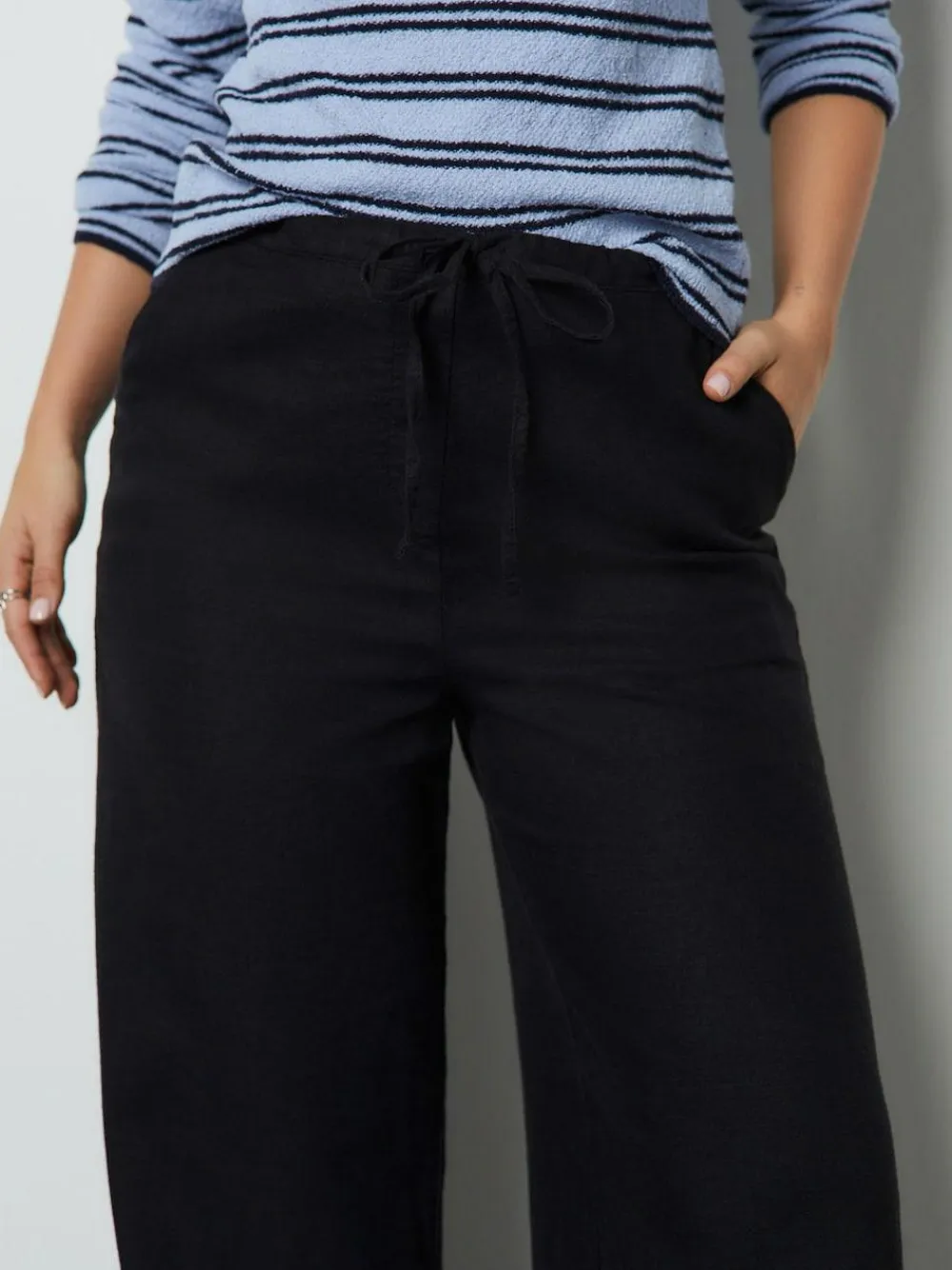 Next Linen Blend Wide Leg Trousers^Women Pants