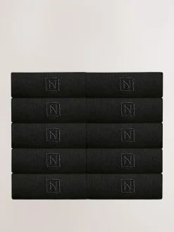 Next Black Logo 10 Pack Embroidered Lasting Fresh Socks^ Nightwear|Socks