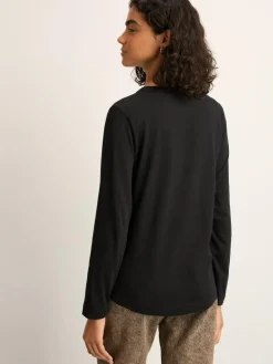 Hot Next Black Long Sleeve Crew Neck T-Shirt