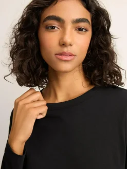 Hot Next Black Long Sleeve Crew Neck T-Shirt