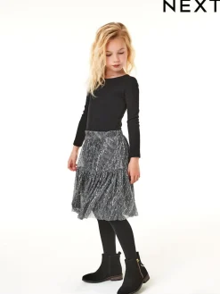 Next Black Long Sleeve Ribbed Top (3-16yrs)^ Nightwear|Tops