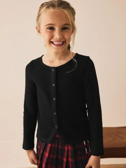 Clearance Next Black Long Sleeve Ribbed Cardigan (3-16yrs)