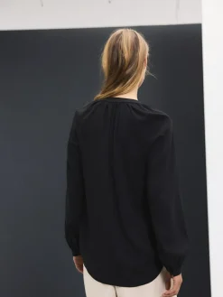 Next Black Long Sleeve V-Neck Blouse