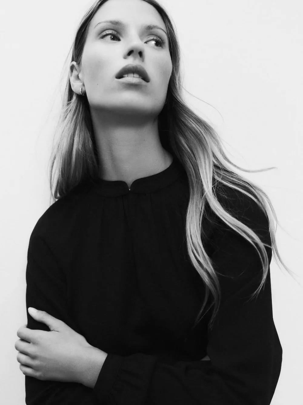 Next Black Long Sleeve V-Neck Blouse