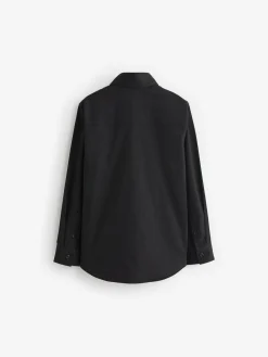 Next Black Long Sleeves Smart Trimmed Shirt (3-16yrs)^BOY Shirts|Occasionwear