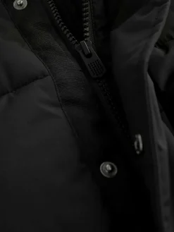 Next Black Longline Shower Resistant Padded Coat (3-17yrs)^BOY Coats & Jackets|Snowsuits & Coats