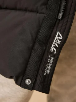 Next Black Longline Shower Resistant Padded Coat (3-17yrs)^BOY Coats & Jackets|Snowsuits & Coats