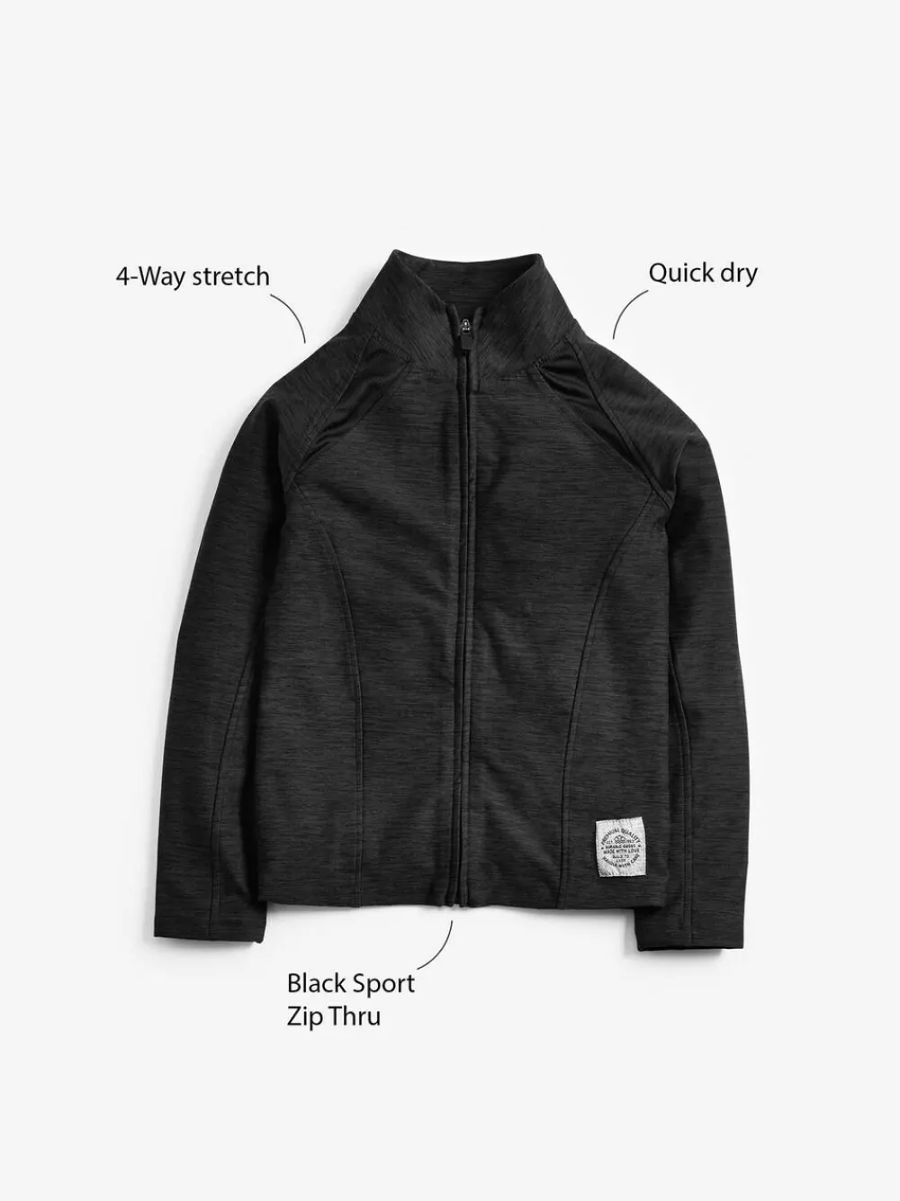 Discount Next Sports Zip Through Jacket (3-16yrs) Black Marl