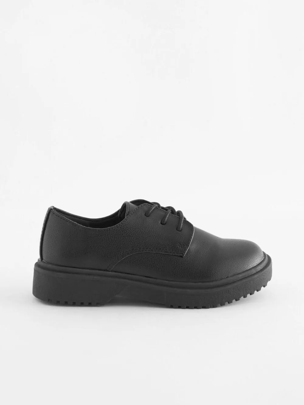 Next Black Matt Standard Fit (F) School Chunky Lace-Up Shoes^ Shoes