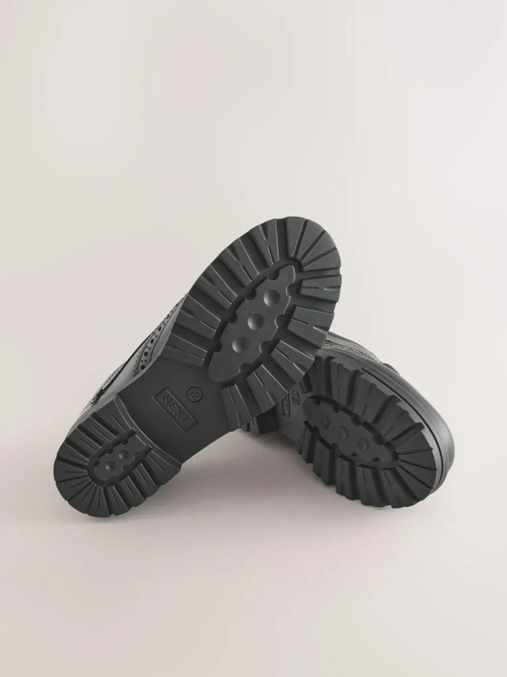 Outlet Next Standard Fit (F) School Leather Chunky Lace-Up Brogues Black Matt