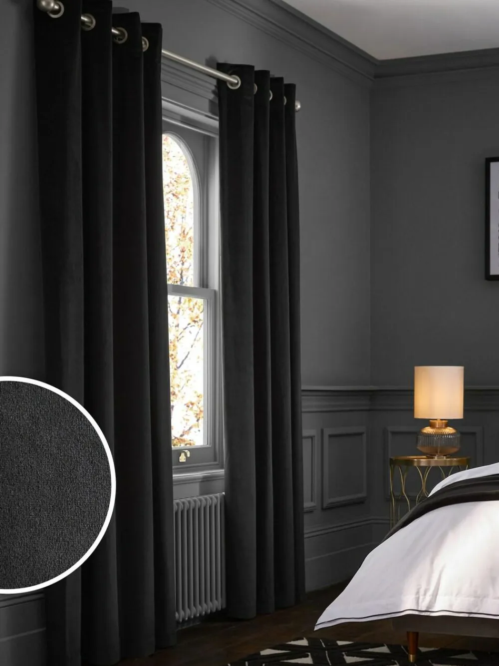 Hot Next Black Matte Velvet Blackout/Thermal Curtains