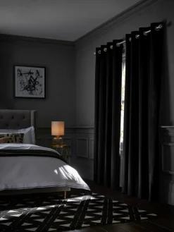 Hot Next Black Matte Velvet Blackout/Thermal Curtains