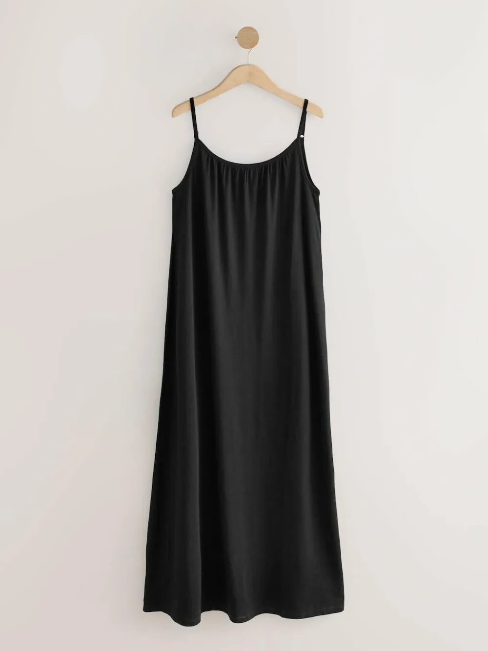 Next Maxi Length Trapeze Shape Ruched Neckline Thin Vest Strap Dress^Women Maxi Dresses|Dresses