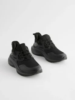 Discount Next Black Mesh Elastic Lace Trainers
