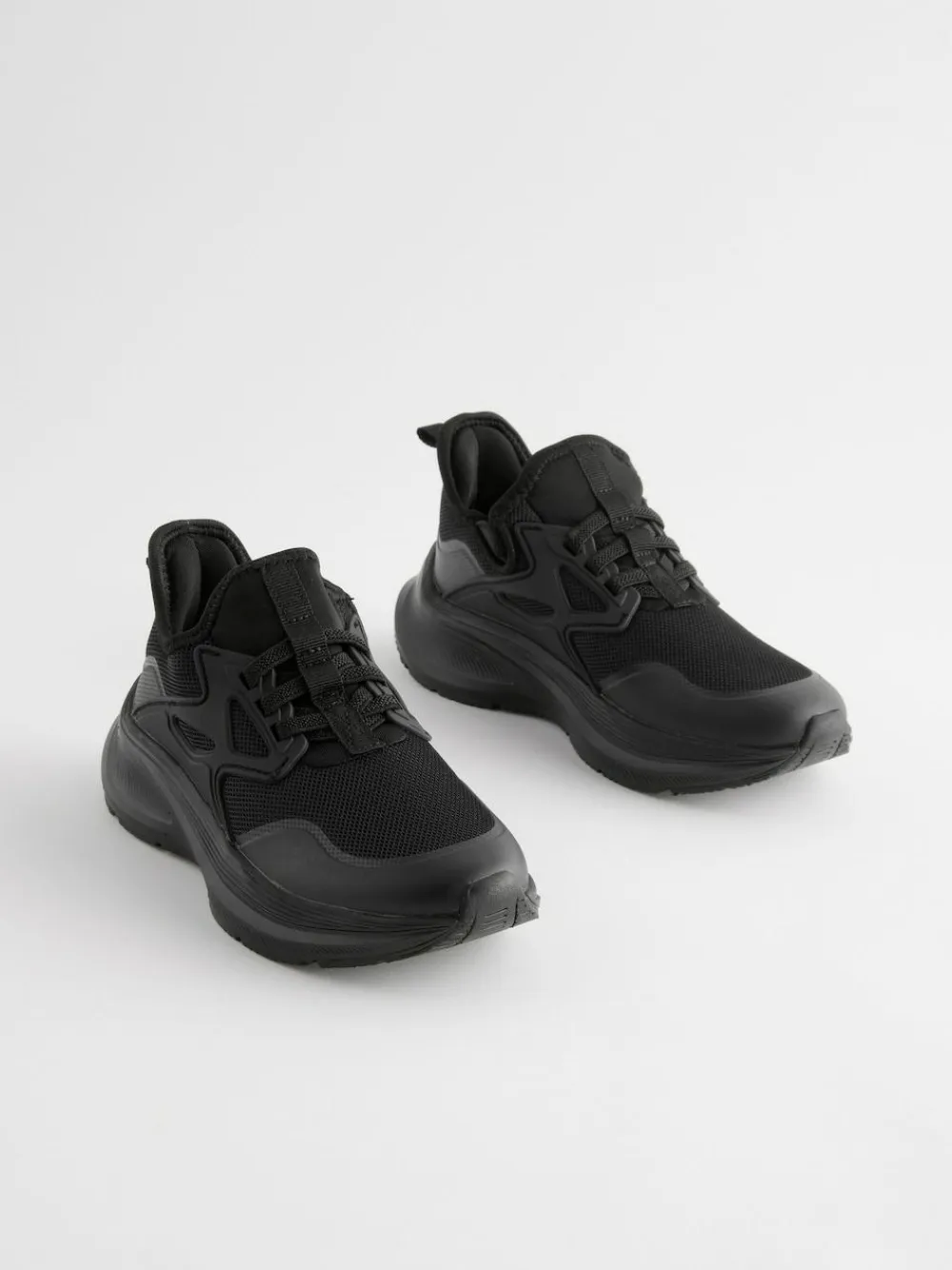 Discount Next Black Mesh Elastic Lace Trainers