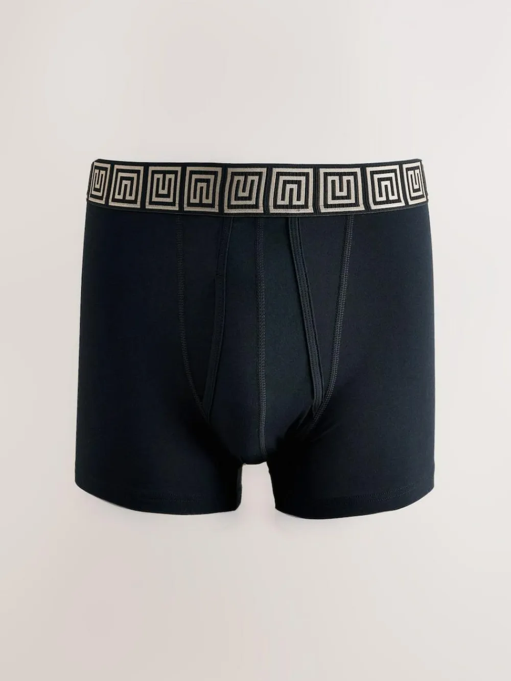 Next Black Metallic Pattern Waistbands 5 Pack A-Front Cotton Rich Boxers^ Underwear|Underwear