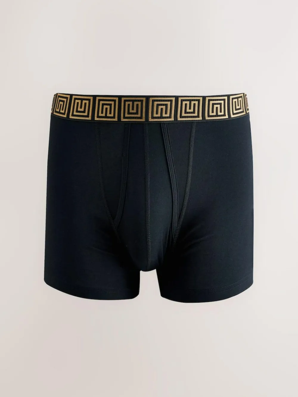 Next Black Metallic Pattern Waistbands 5 Pack A-Front Cotton Rich Boxers^ Underwear|Underwear