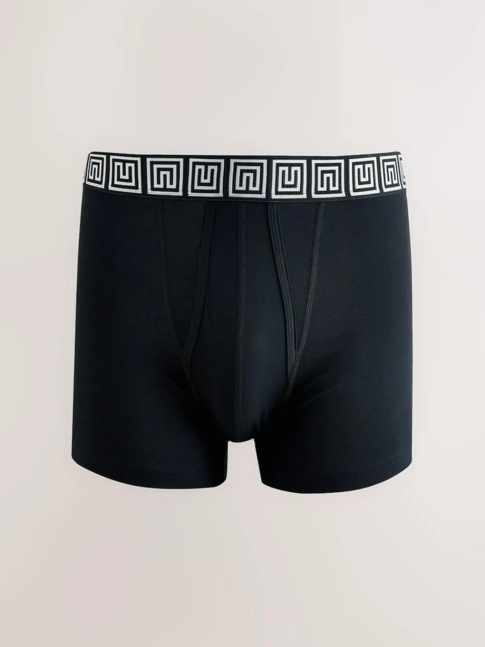 Next Black Metallic Pattern Waistbands 5 Pack A-Front Cotton Rich Boxers^ Underwear|Underwear