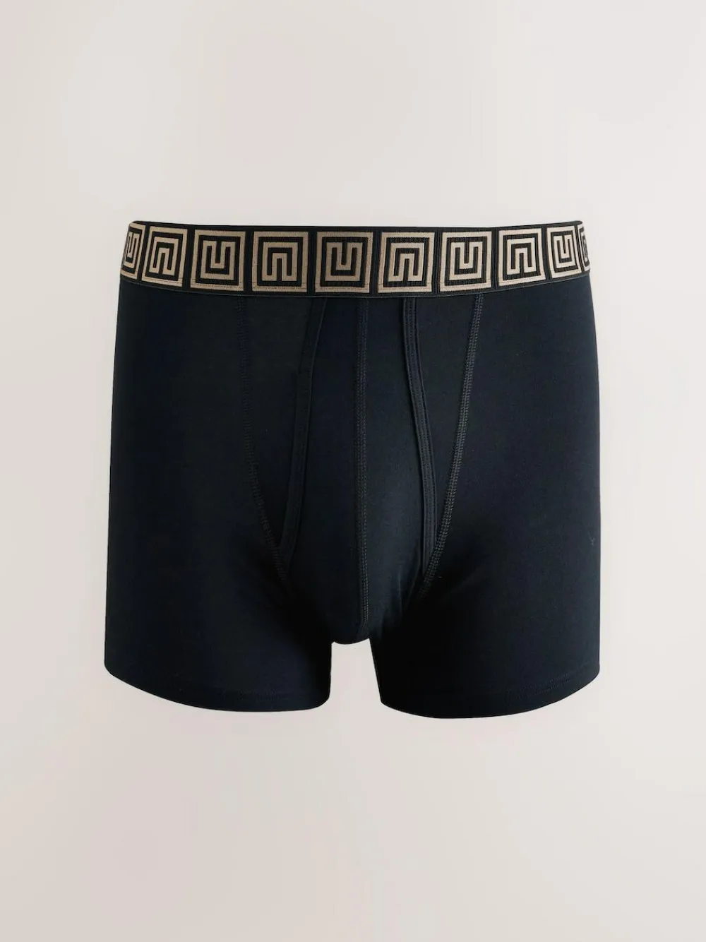 Next Black Metallic Pattern Waistbands 5 Pack A-Front Cotton Rich Boxers^ Underwear|Underwear