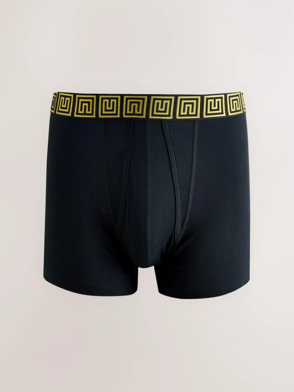 Next Black Metallic Pattern Waistbands 5 Pack A-Front Cotton Rich Boxers^ Underwear|Underwear