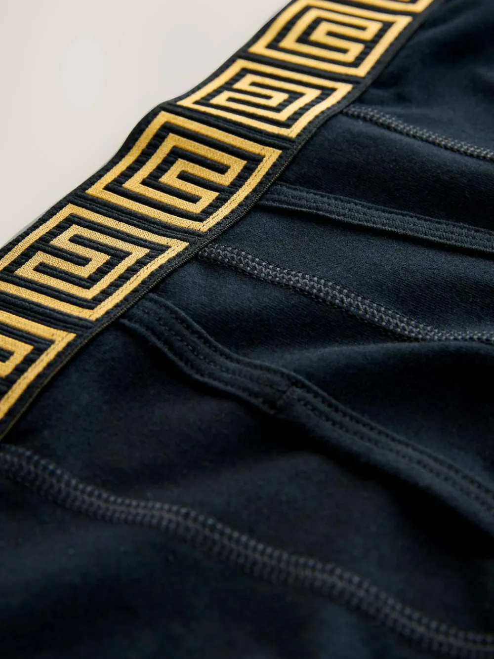 Next Black Metallic Pattern Waistbands 5 Pack A-Front Cotton Rich Boxers^ Underwear|Underwear