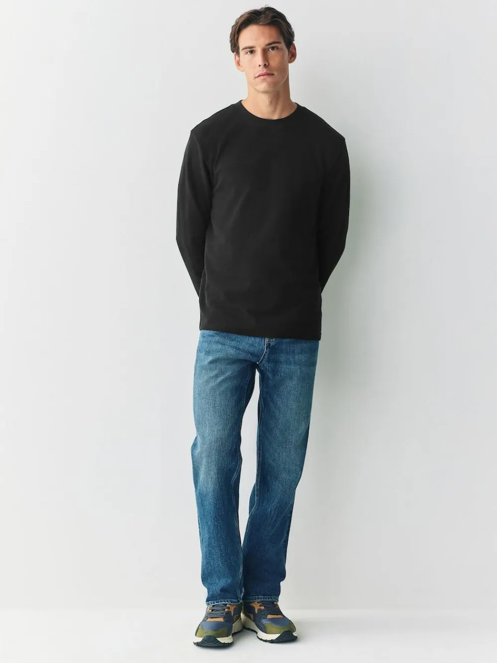 Online Next Micro Waffle Long Sleeve T-Shirt Black