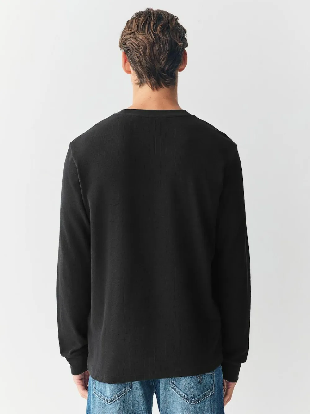 Online Next Micro Waffle Long Sleeve T-Shirt Black