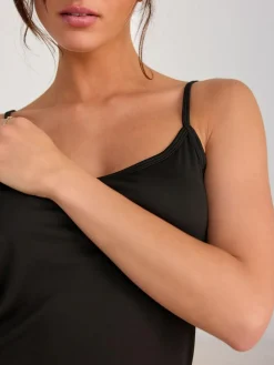 Online Next Microfibre Comfort Strappy Vest Black