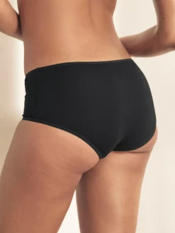 Next Black Midi Cotton Rich Knickers 5 Pack^Women Panties|All Lingerie
