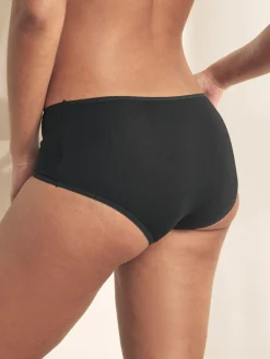 Next Black Midi Cotton Rich Knickers 5 Pack^Women Panties|All Lingerie