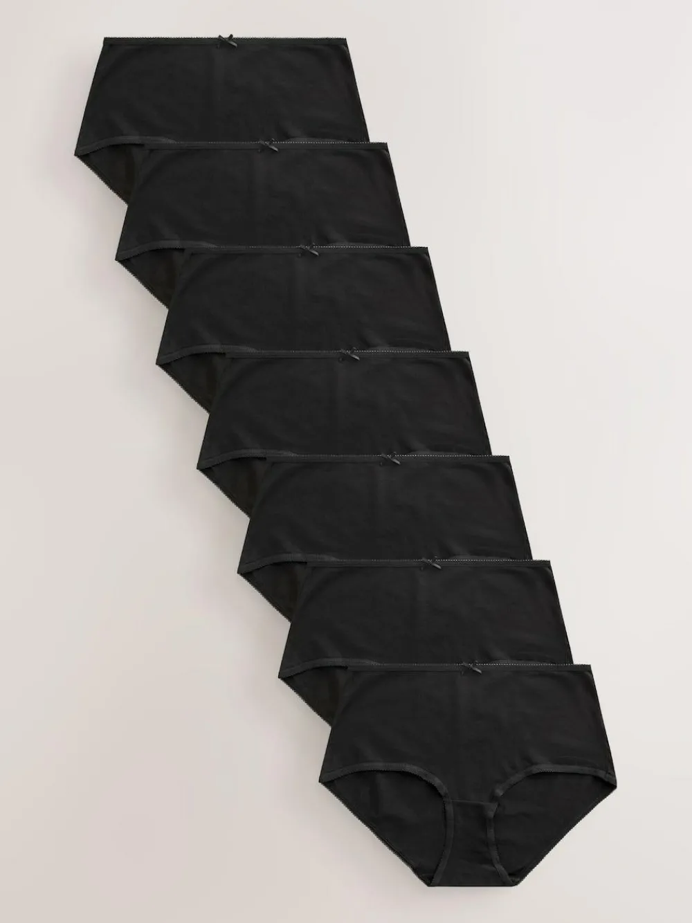 Online Next Midi Cotton Rich Knickers 7 Pack Black