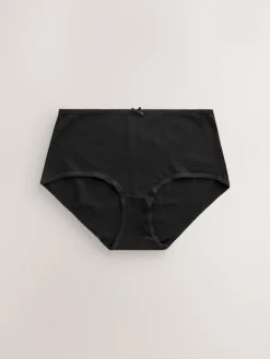 Online Next Midi Cotton Rich Knickers 7 Pack Black