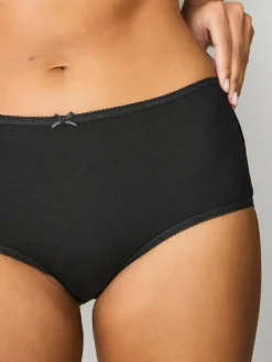 Online Next Midi Cotton Rich Knickers 7 Pack Black