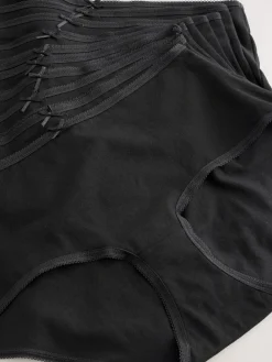 Next Black Midi Full Briefs Cotton Knickers 10 Pack^Women Panties|All Lingerie