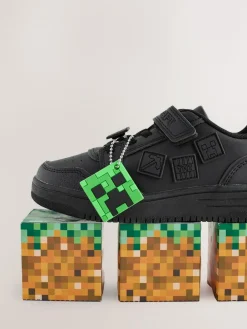 Outlet Next Black Minecraft School Touch Fastening Elastic Lace Shoes