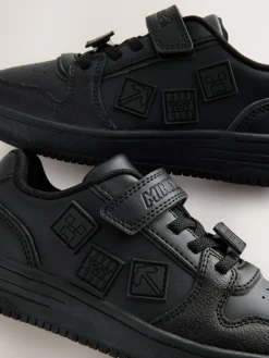 Outlet Next Black Minecraft School Touch Fastening Elastic Lace Shoes