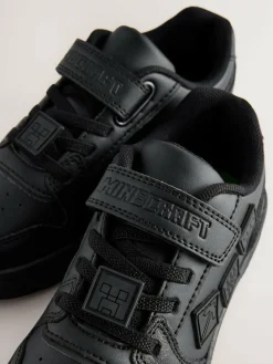Outlet Next Black Minecraft School Touch Fastening Elastic Lace Shoes