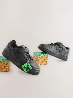 Outlet Next Black Minecraft School Touch Fastening Elastic Lace Shoes