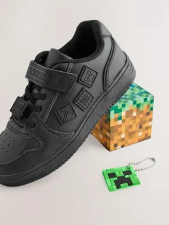 Outlet Next Black Minecraft School Touch Fastening Elastic Lace Shoes