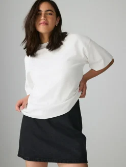 Next Black Mini Hourglass Denim Skirt^Women Skirts