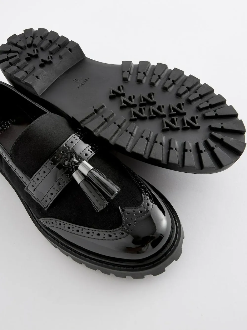 Next Standard/Wide Fit Tassel Detail Cleated Chunky Loafer Shoes^Women Wide Fit & Extra Wide Fit|Flats
